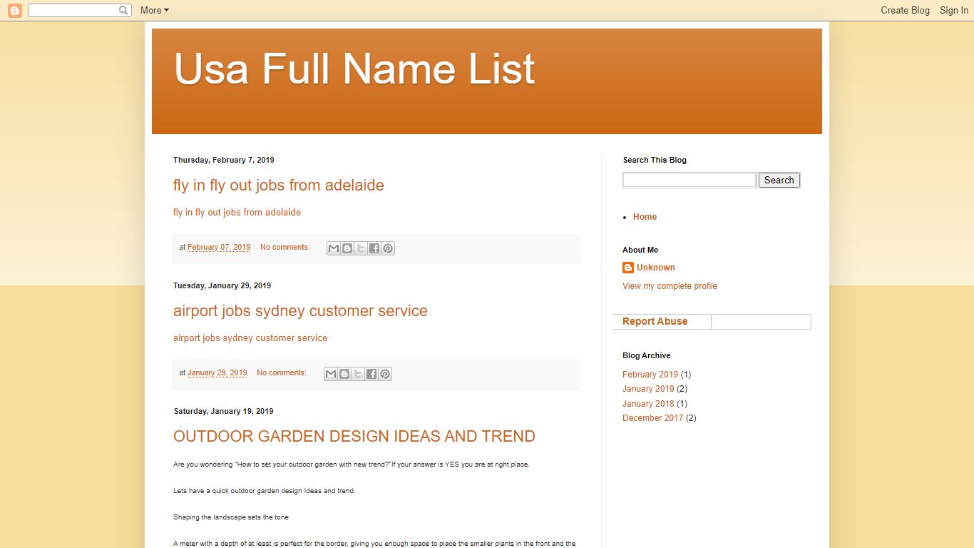 Usa Full Name List - Blogger